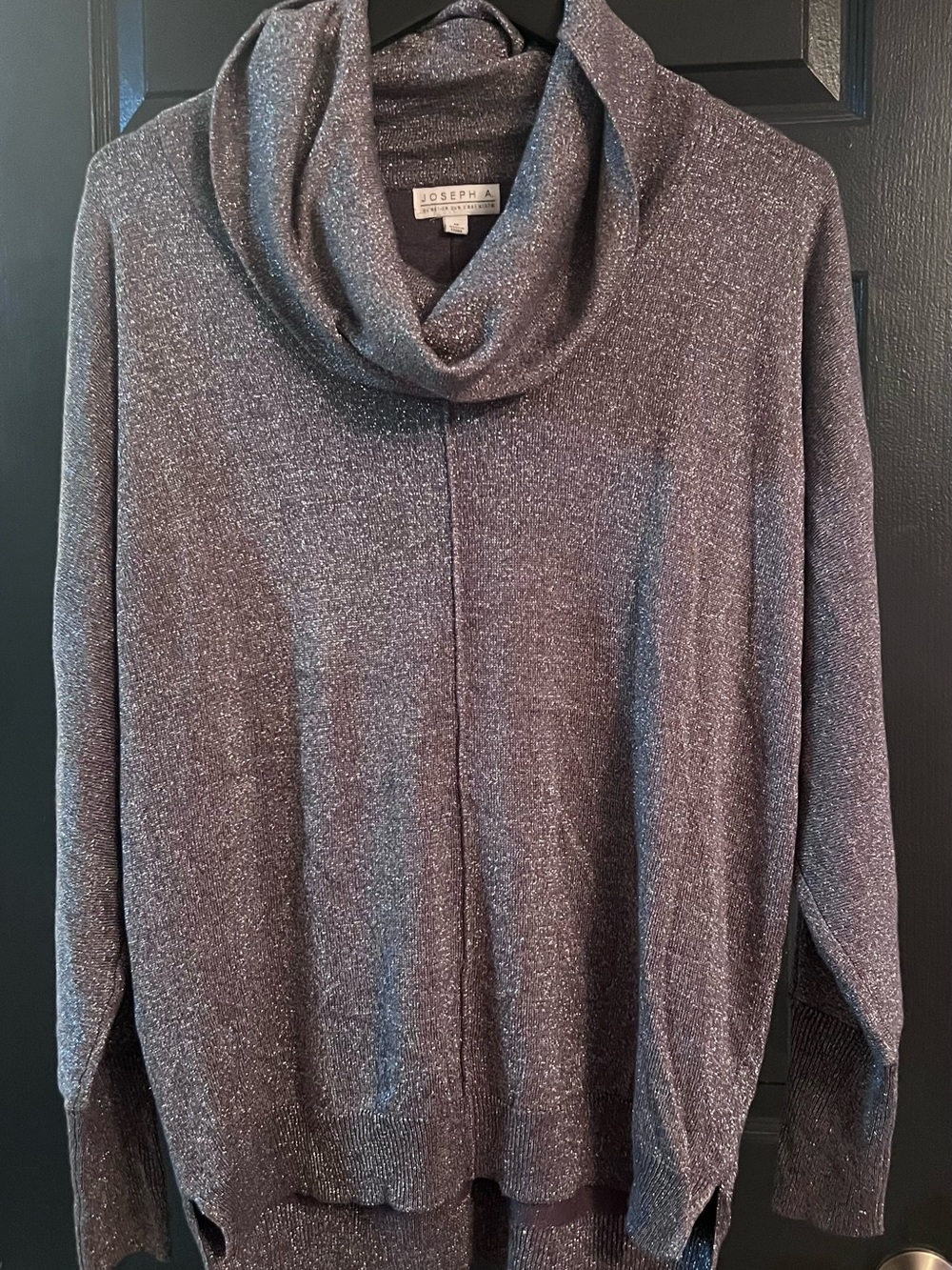 Joseph Shimmery Charcoal Cowl Neck Sweater